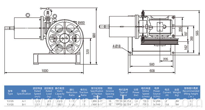 Gear Home Elevator Motor Price Elevator Geared Traction Machine